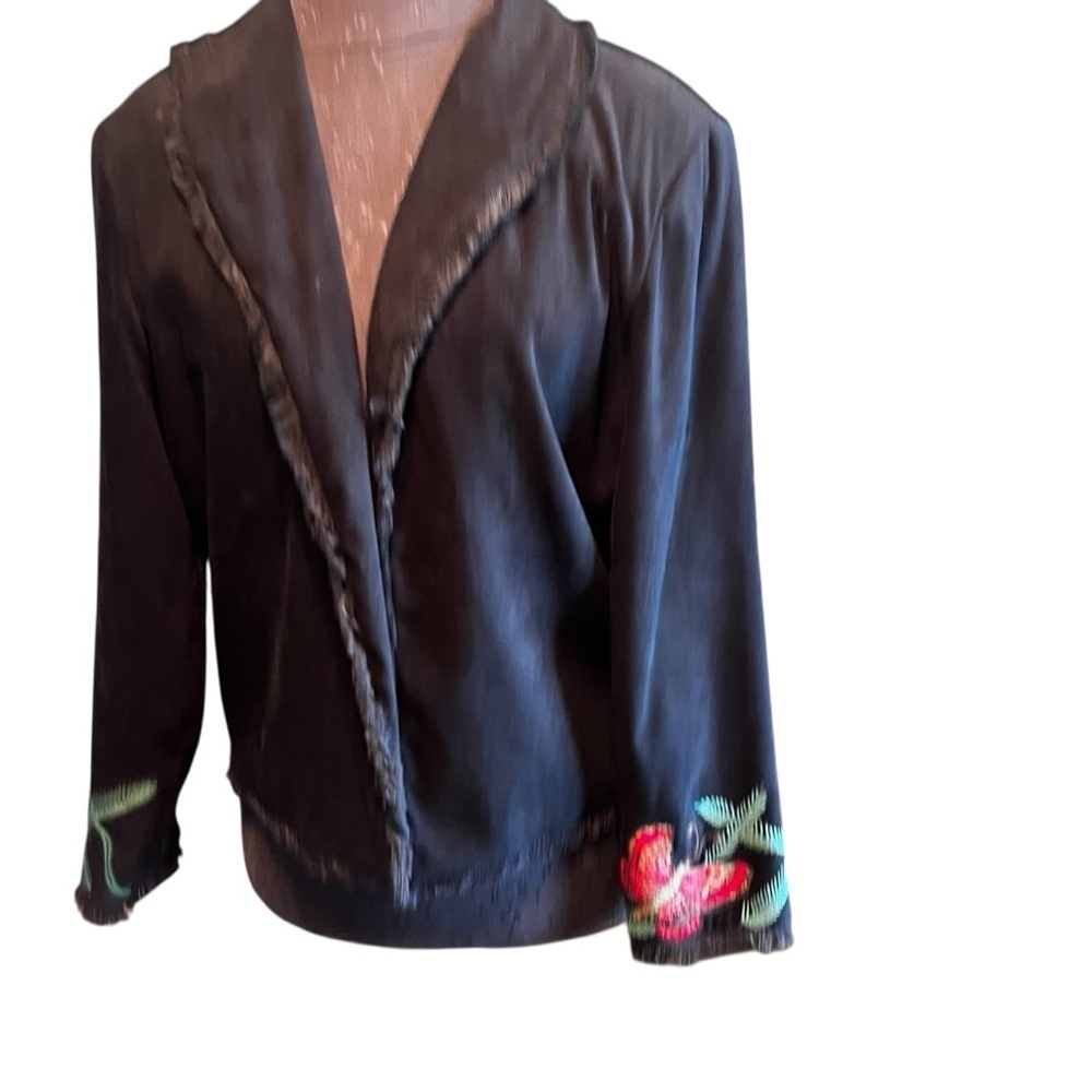 Ilyse Hart Ltd Ladies Vintage Butterfly Floral Embroidered Blazer Size Medium - Picture 4 of 11